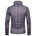 Men Colorful Geometric Patterns High Collar Pullovers