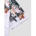 Mens Floral Print Crew Neck Holiday Short Sleeve T  Shirts