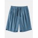 Mens Casual 100  Cotton Breathable Pockets Drawstring Fit Comfy Shorts