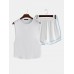 Men Loose Pajamas Set Side Open Tank Tops Thin Breathable Boxer Shorts Plain Loungewear Suit