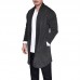 Mens Casual Mid Length Long Sleeve Loose Comfy Solid Color Cardigans